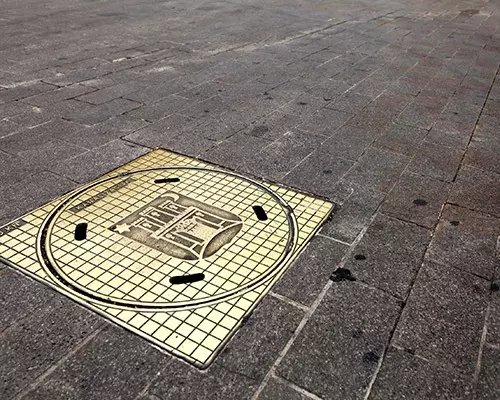 close up view of drainage inspection point